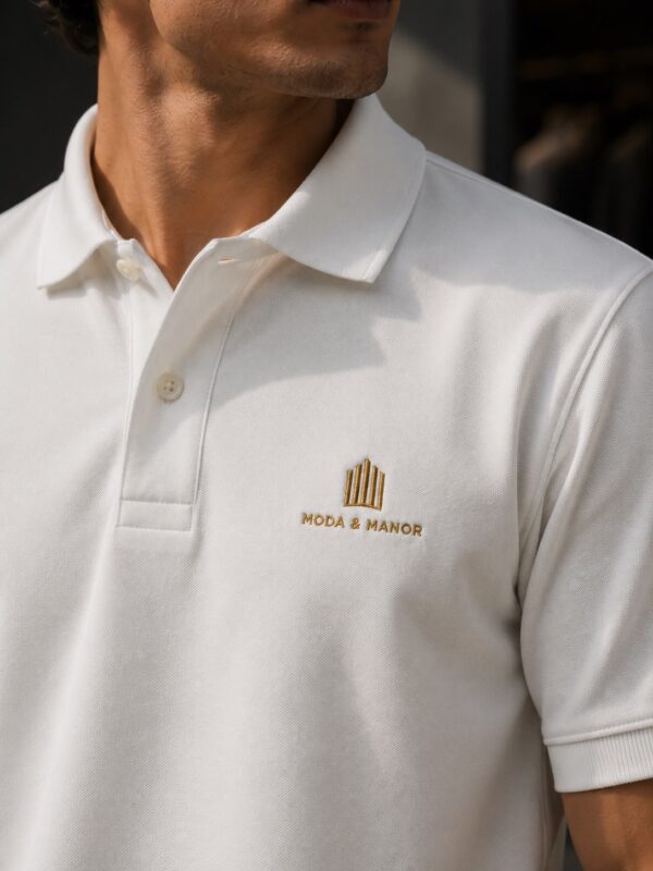 Signature Polo – Ivory White