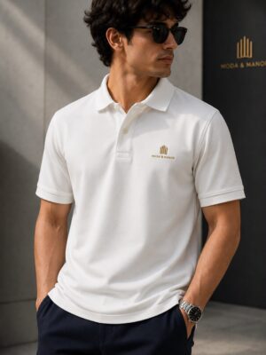 Signature Polo – Ivory White