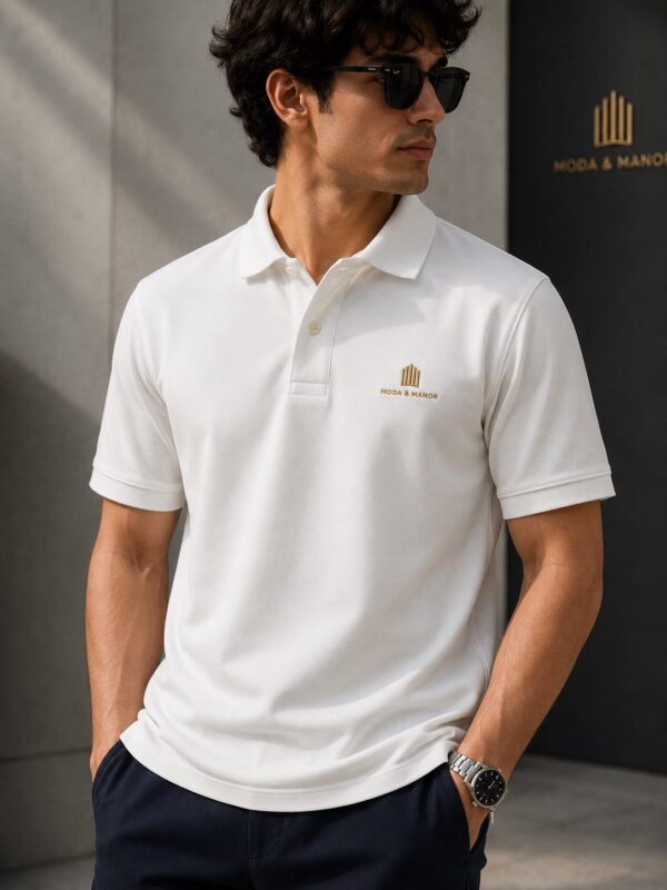 Signature Polo – Ivory White