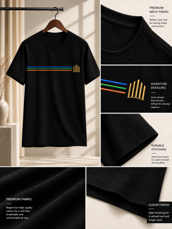 Strata Black Tee