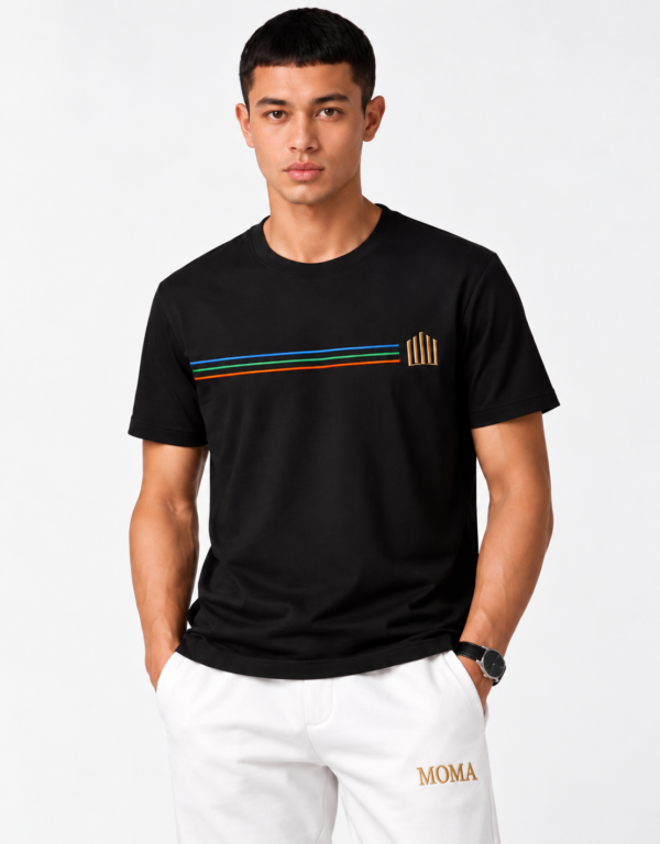 Strata Black Tee